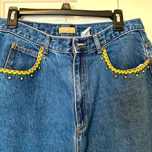 Ladies New Liz Claiborne Embellished Denim Jeans, sz 16